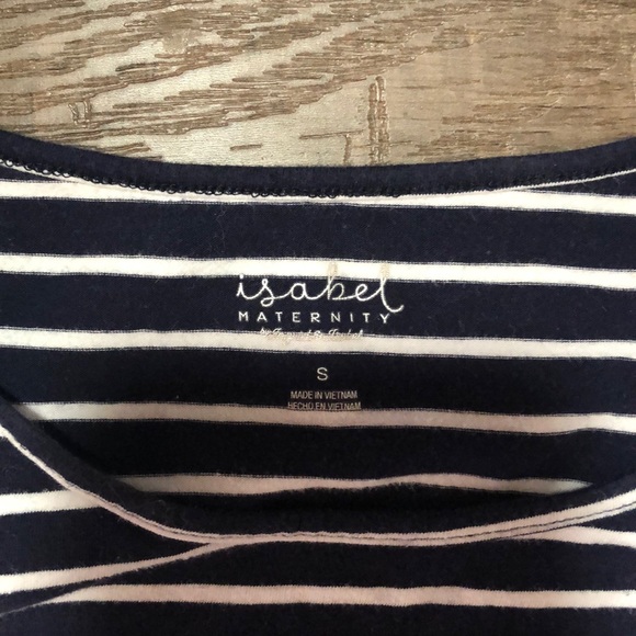 Beautiful Maternity Navy and White Striped Dress! - Picture 3 of 4